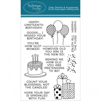 Technique Tuesday Clearstamps - Umpteenth Birthday