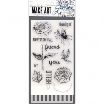 Wendy Wechi Stamp, Die & Stencil Set - Flowers Say it All