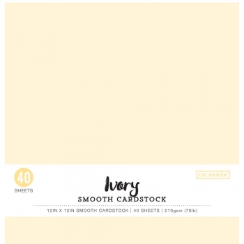 Colorbök Smoth Cardstock Pad - Ivory - 12 x 12