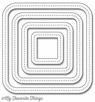 Die-namic - Single Stitch Line Rounded Square Frames