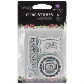 PRIMA Cling Stamp - Optimist - Joy 6 Stck.
