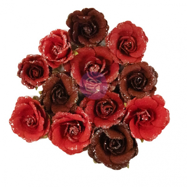Prima Marketing Mulberry Paper Flowers - From the North Pole - Deck The Halls 12 Stk.