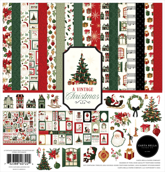 Carta Bella - Collection Kit - 12" x 12" - A Vintage Christmas