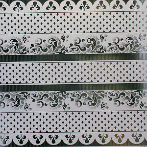 Edles Scrapbookingpapier-Silber/schwarz Rankenb.