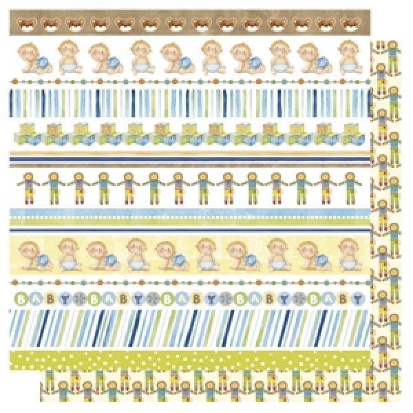 Doublesided Paper "Steifen Mix Baby Boy/Löwen"