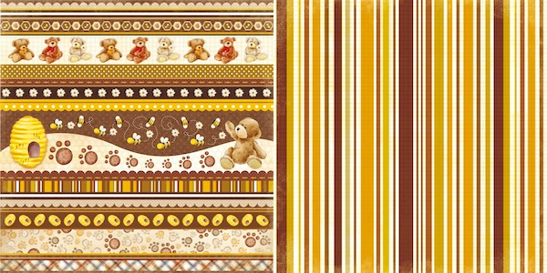 Doublesided Paper "Teddyborde/Streifen"