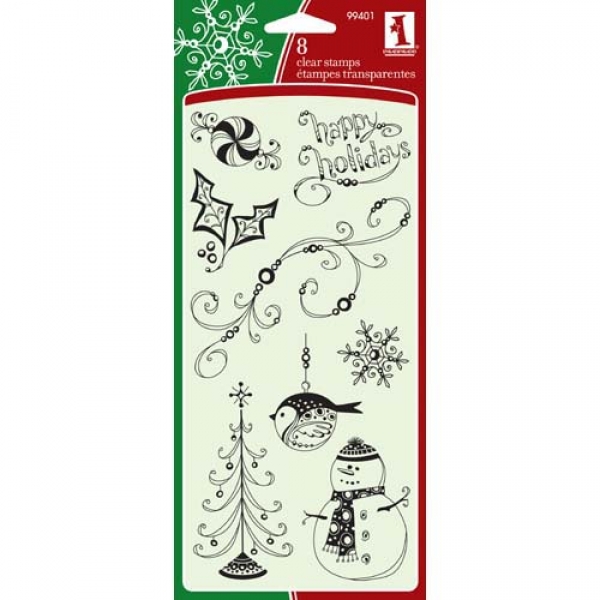 Inkadinkado 8 Clearstamps - Pattern Play Holiday