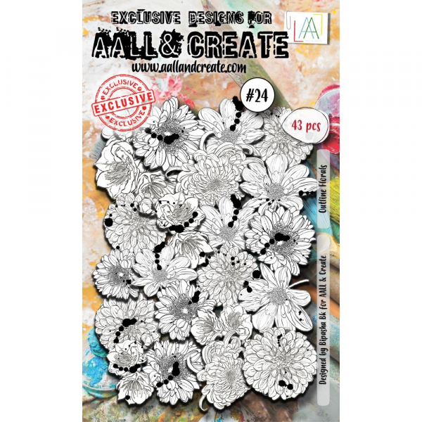 AALL & CREATE Ephemera - Outline Florals #24