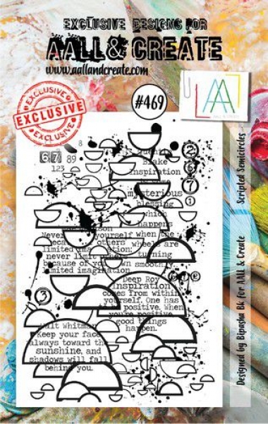 AALL & CREATE Clear Stamps - Scripted Semicircles #469