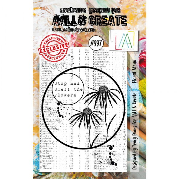 AALL & CREATE Clear Stamps - Floral Menu #997