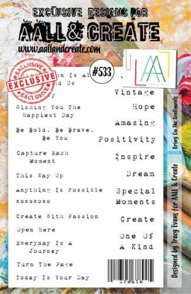 AALL & CREATE Clear Stamps - Bring On The Sentiments #533