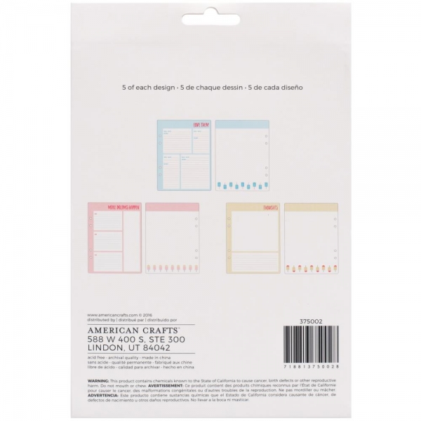 American Crafts Planner Inserts - Journal