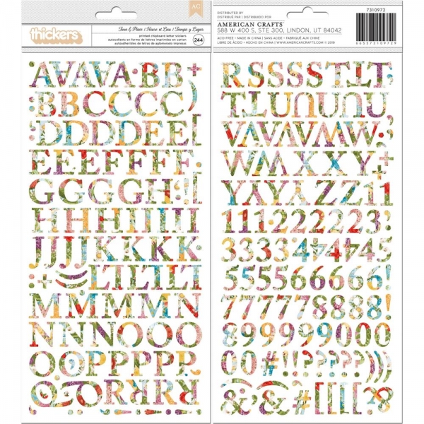 American Crafts Thickers Sticker - Time & Place(244 Stk)