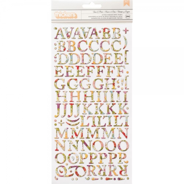 American Crafts Thickers Sticker - Time & Place(244 Stk)