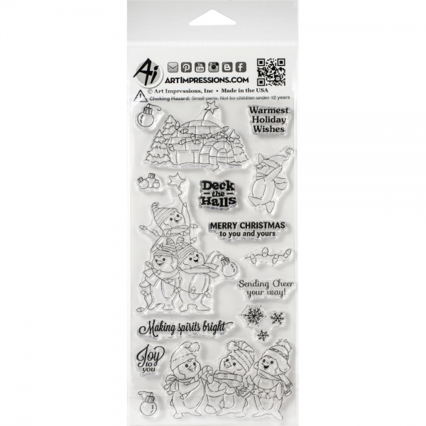 Art Impressions Clear Stamps - Penguin Cheer Set