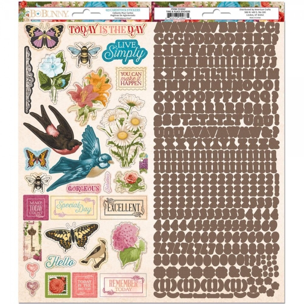 Bo Bunny Cardstock Stickers - Time & Place