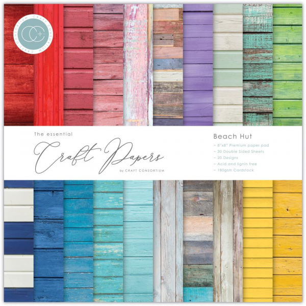 The essential Craft Papers Paper Pad - Beach Hut 8 x 8