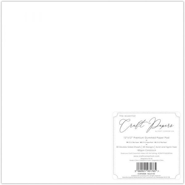 The essential Craft Papers Paper Pad - Beach Hut - 12 x 12
