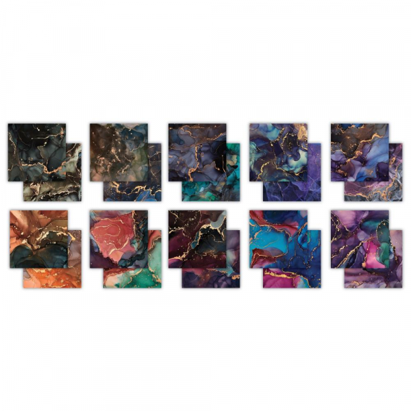 The essential Craft Papers Paper Pad - Ink Drops Midnight 6 x 6