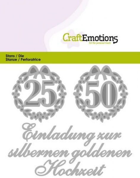 Craft Emotions Stanze - Einladung 25-50 Hochzeit