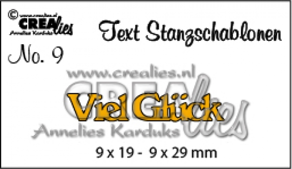 Crealies Text Stanze - Viel Glück