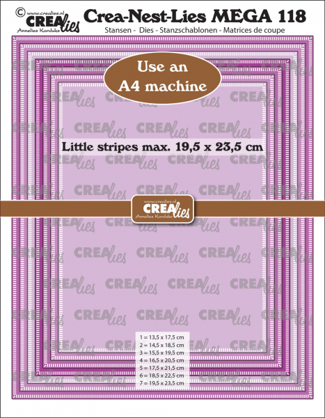 Crealies Stanze - Rectangles with little stripes