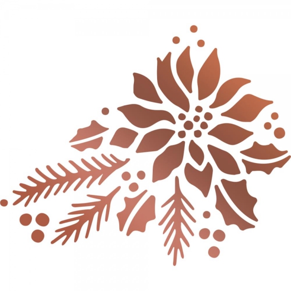 Couture Creations- Highland Christmas Hotfoil Stamp Die - Poinsettia Corner