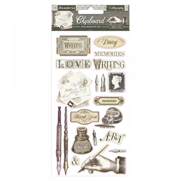 Stamperia Chipboard - Calligraphy