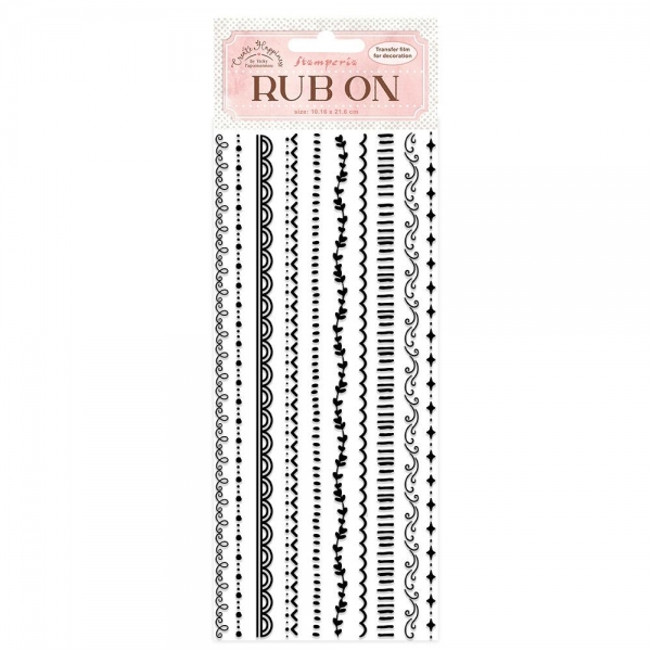 Stamperia Rub On Transfers - Border/Black 
