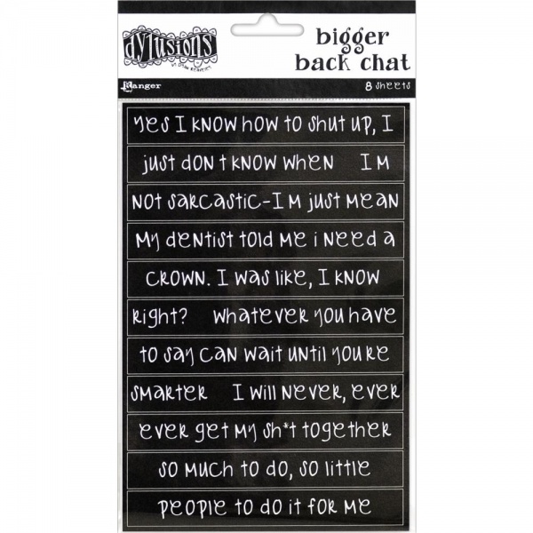 Dylusions - Bigger Back Chat Stickers - Black