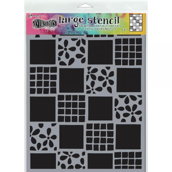 Dylusions large stencil - Square Dance