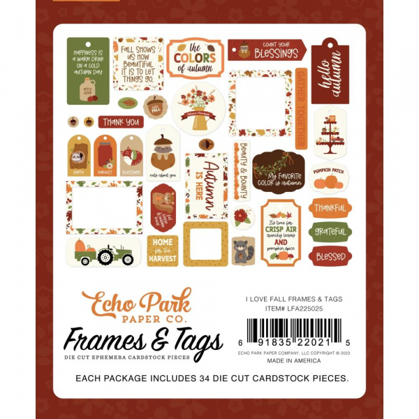 Echo Park Frames & Tags - I love Fall
