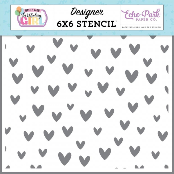 Echo Park Stencil - Birthday Love Hearts