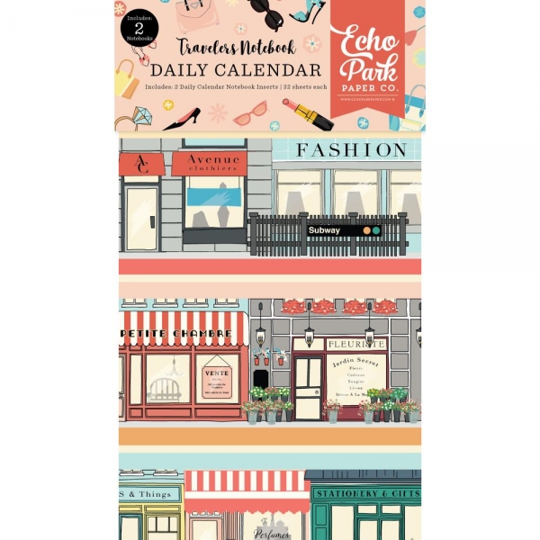 Echo Park Traveler`s Notebook Daily Calendar Insert - Standard - Metropolitan Girl