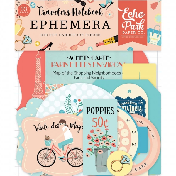 Echo Park Traveler`s Notebook Ephemera - Metropolitan Girl