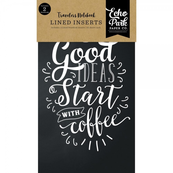 Echo Park Traveler`s Notebook Lined Insert - Standard - Coffee & Friends