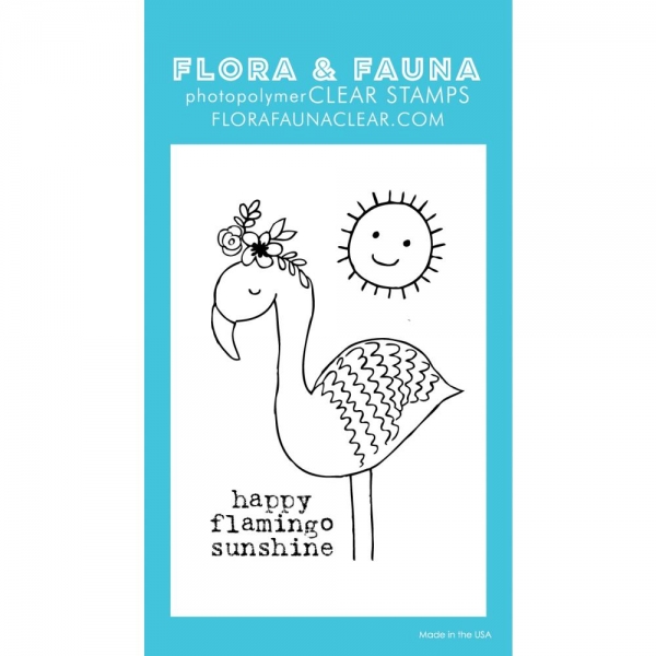 FLORA & FAUNA Clear Stamps - Mini Flamingo Sunshine