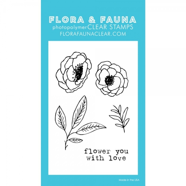 FLORA & FAUNA Clear Stamps - Mini Flower you with Love