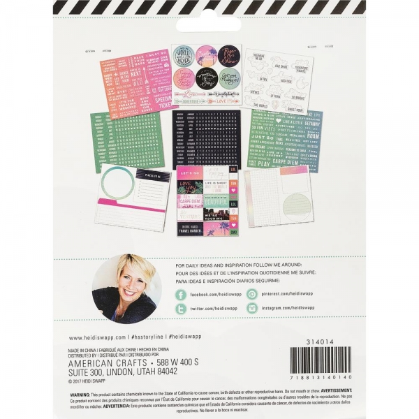 Heidi Swapp Storyline 2 Journaling Stickers - Travel