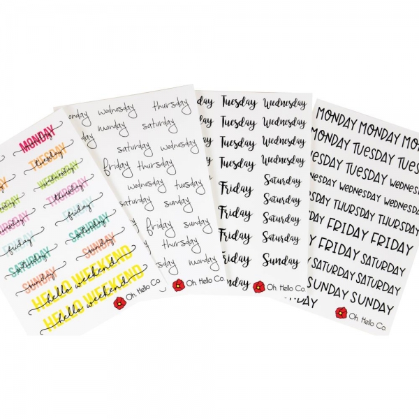 Oh. Hello Co. Planner Stickers - Days Of The Week