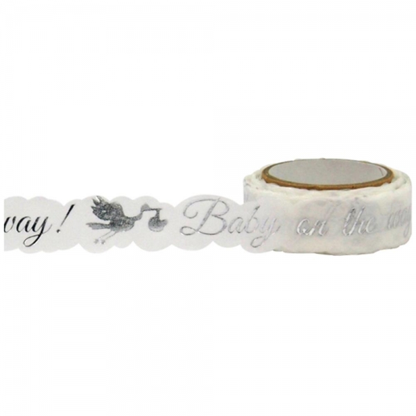 Little B Foil Tape - Baby Stork Silver Foil Die Cut