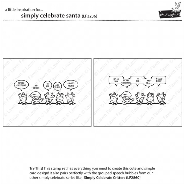 Lawn Fawn Clear Stamps - Simply Celebrate Santa