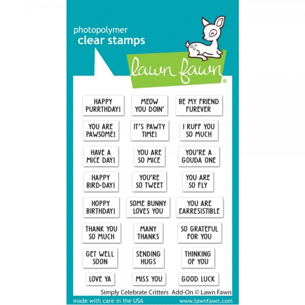 Lawn Fawn Clear Stamps - Simply Celebrate Critter Add On