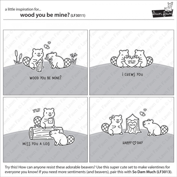 Lawn Fawn Clear Stamps - Wood you be mine?