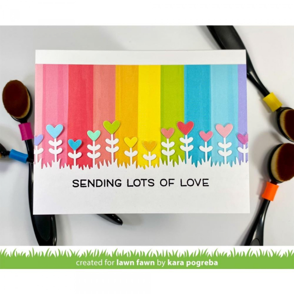 Lawn Fawn Die - Heart Garden Border