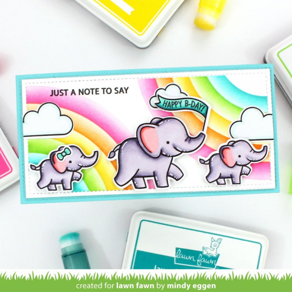 Lawn Fawn - 6" x 6" Schablone - Corner Rainbow Stencils