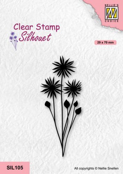 Nellie`s Choice Silhouette Clear Stamps - Flower 18