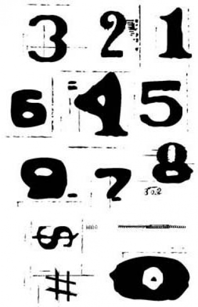 Distressed Numbers Paperbag Studios