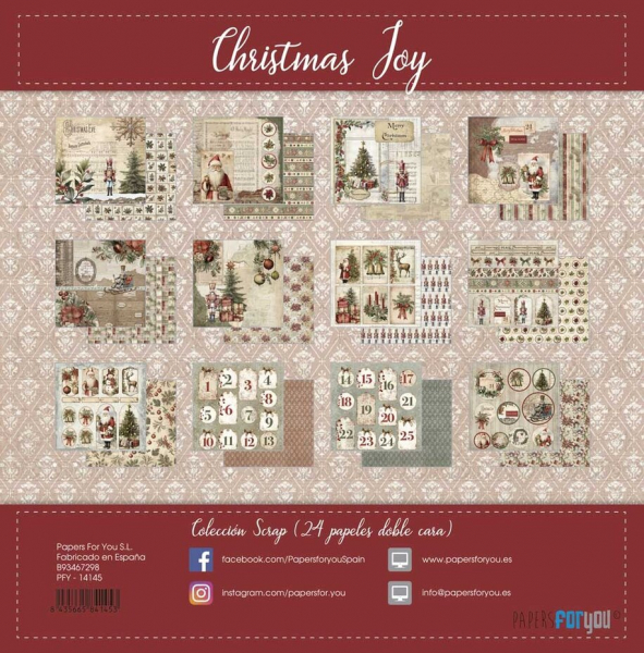 Papers For You Paper Pack - Christmas Joy Collection - 8" x 8"