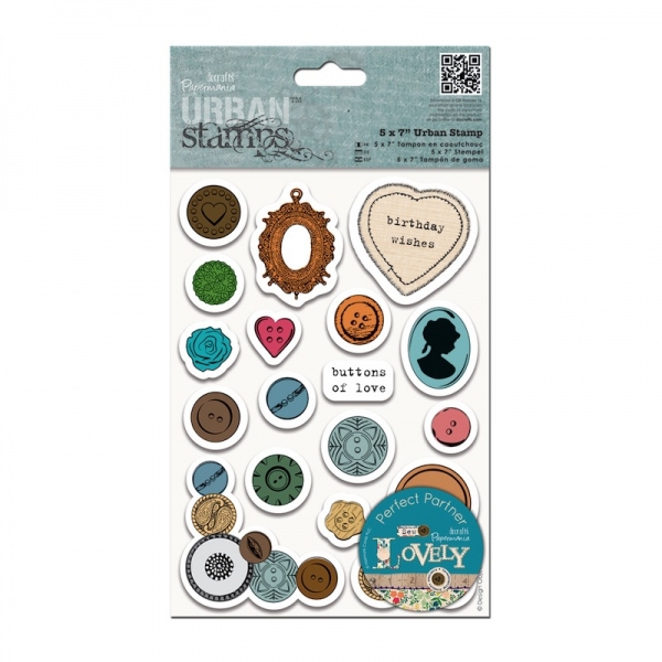 !Papermania 5" x 7" Urban Stamp - Mixed Buttons!